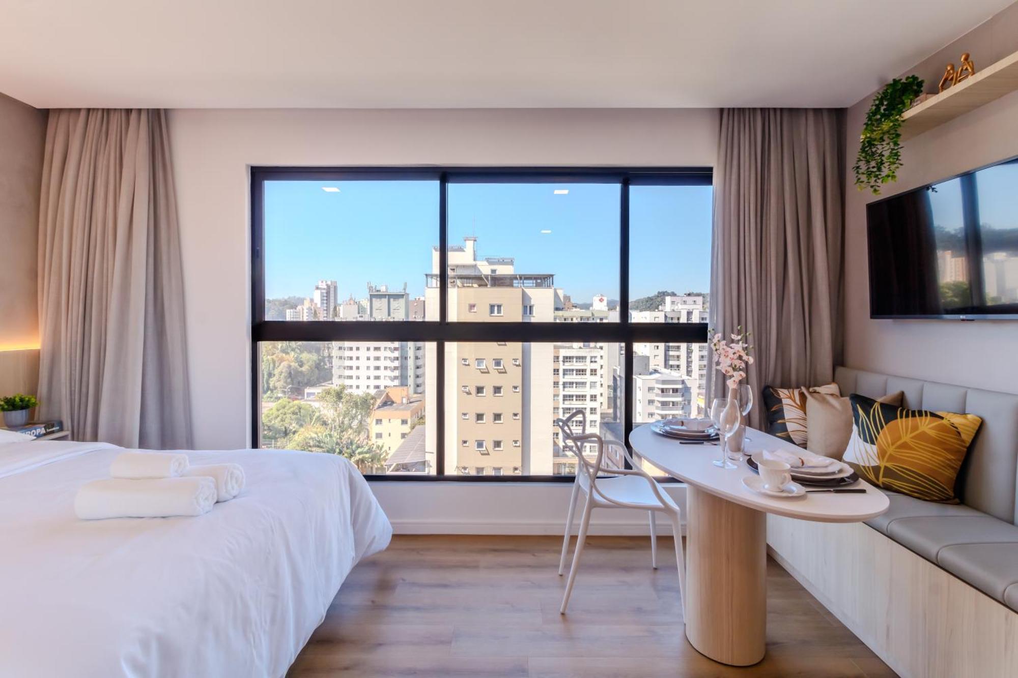 Loft Novo Todo Mobiliado Com Wifi Piscina E Proximo A Oktober Apartment Blumenau Cameră foto